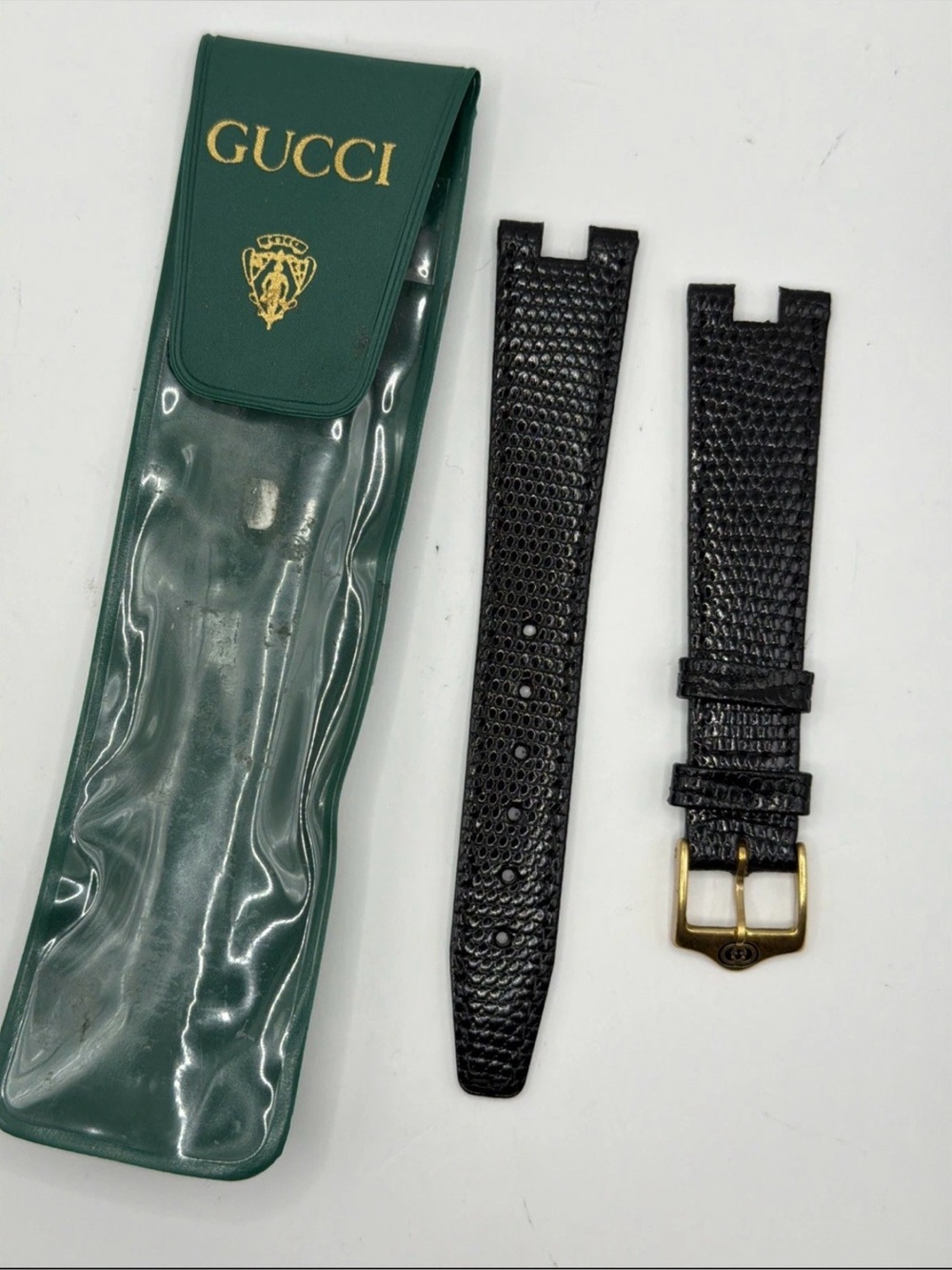 Gucci Genuine Black Lizard Leather Watch Strap 18MM #GS143